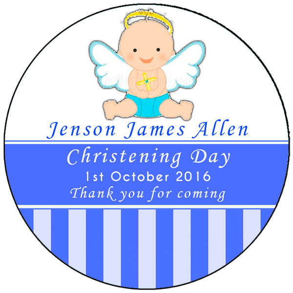 Personalised Stickers - Baby Angel Blue - Image 2