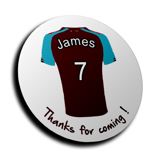 Personalised Stickers - Football Shirt Claret
