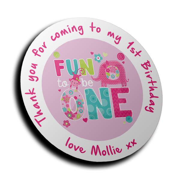 Personalised Stickers - Fun to be One 1