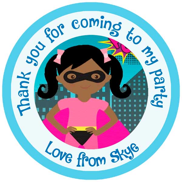 Personalised Stickers - Girl Super Hero 1 - Image 2