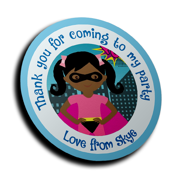 Personalised Stickers - Girl Super Hero 1